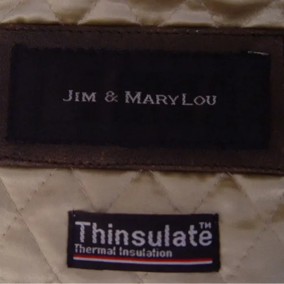 Jim & MaryLou Real Leather Men's Jacket Size M Thinsulate Thermal Insulation